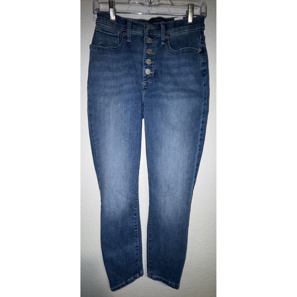🍀 Lucky Brand Jeans Women's 4/27 High Rise Crop Bridgette Button fly Denim Cute